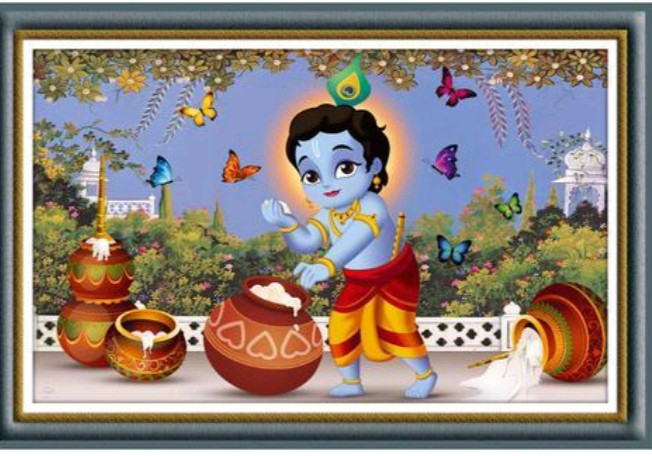 Bal Krishna Photo Frame Size- 8-12