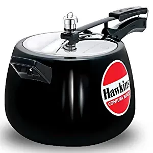 Hawkins Contura Black Pressure Cooker, Hard Anodised Inner Lid Cooker, Handi Cooker, Black