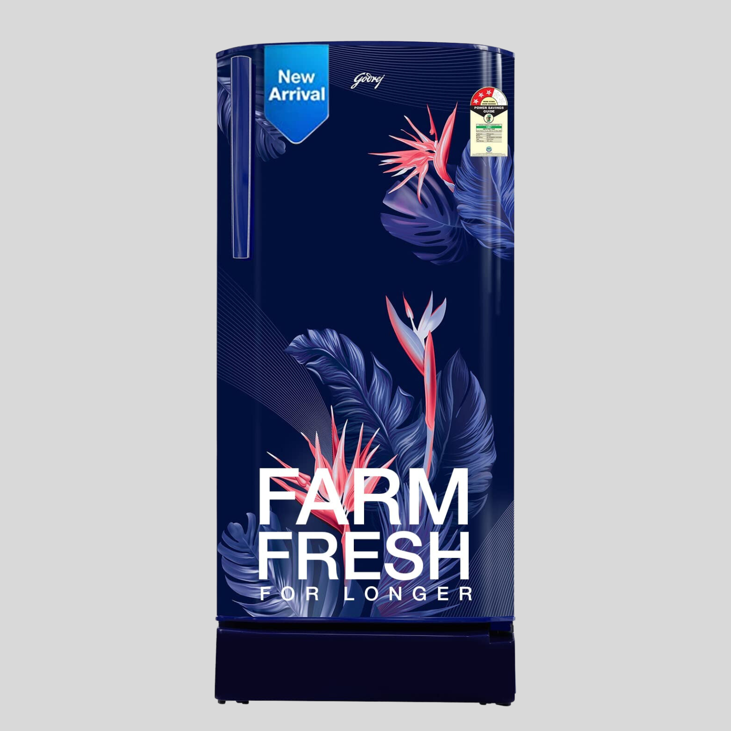 Godrej 180 L 3 Star Farm Fresh Crisper Technology With Jumbo Vegetable Tray Direct Cool Single Door Refrigerator(2023 Model, RD R190C THF FR BL, Foral Blue)