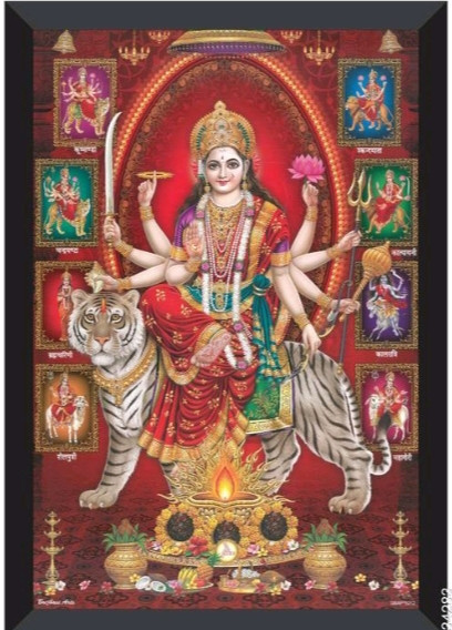 Durga Mata Religious Photo Frame Size-8-12