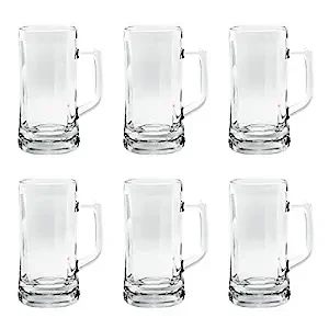 Ocean Drink Beer Mug Munich Beer Mug, - Set of 6 (Clear , 640ml)