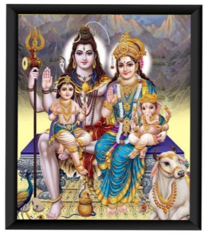 Lord Shiv Parbati Religious Photo Frame Size-8-12