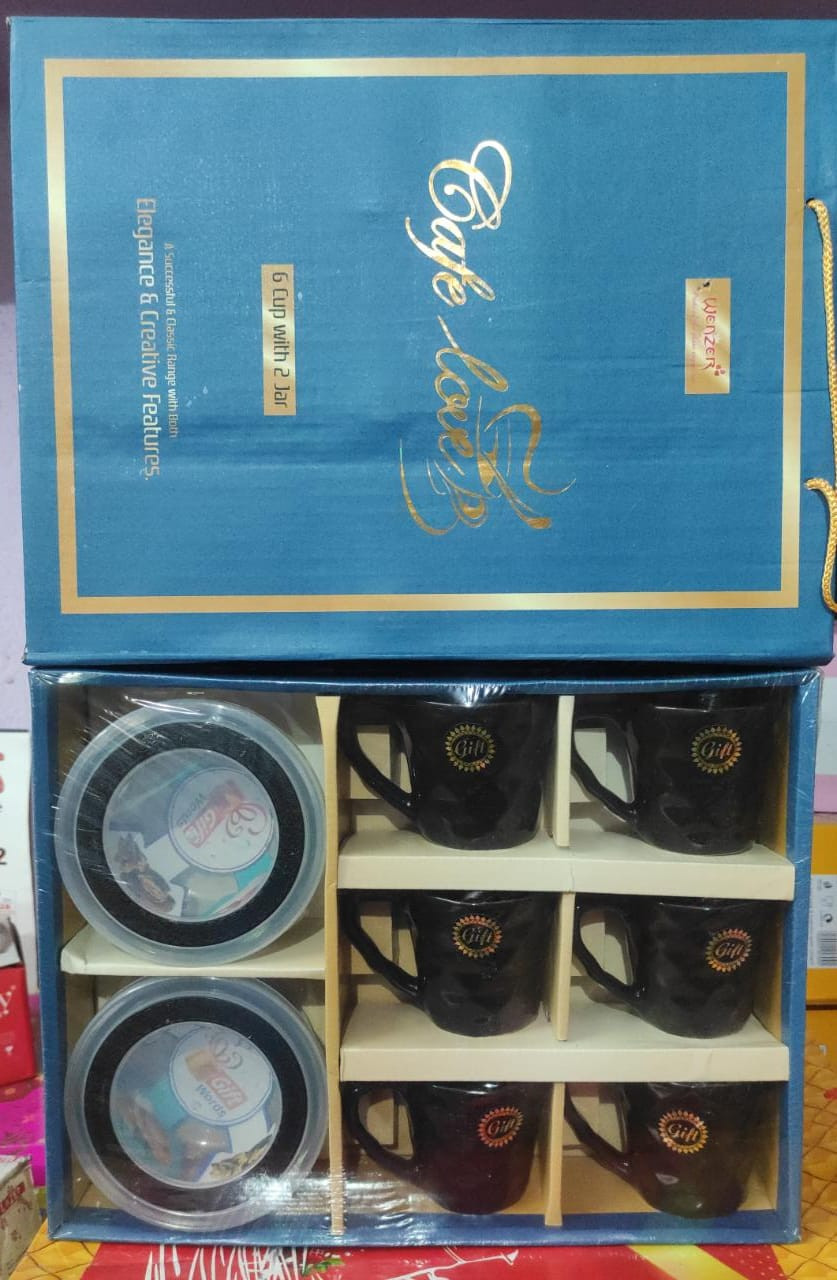 Cafe Love 6 Cup With 2 Jar Set