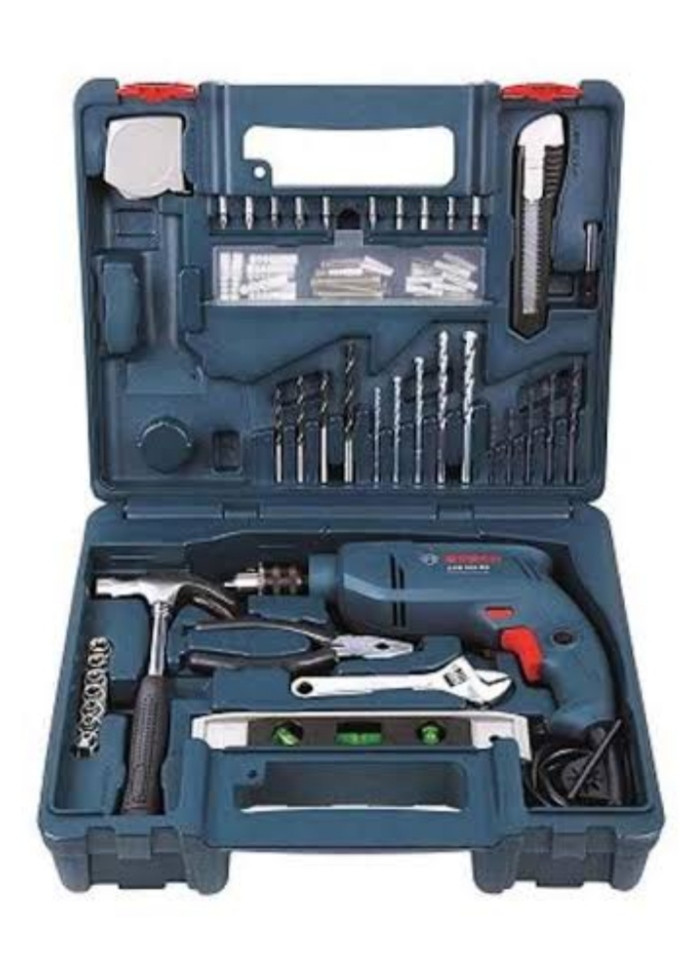 Bosch Impact Drill 500w GSB 120 Kit Professional (Carry Case 1charger, 1*1.5 Ah Battery 100pcs Accessory Set)