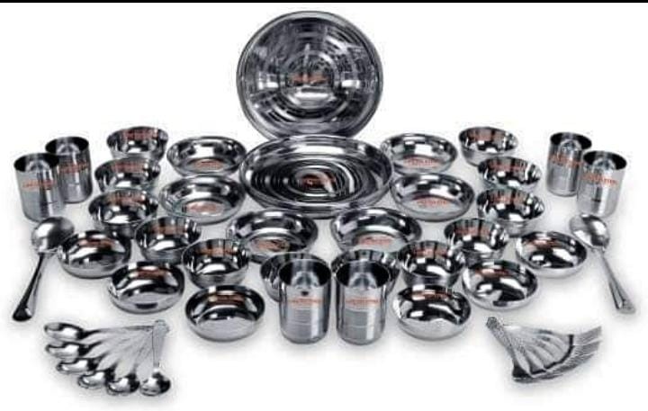 Stainless Steel Dinner Set (Set of 50 Pcs Laser Etch)