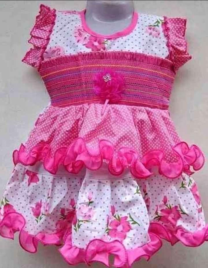 Printed Frock For 1 to 18 Month Baby Girl