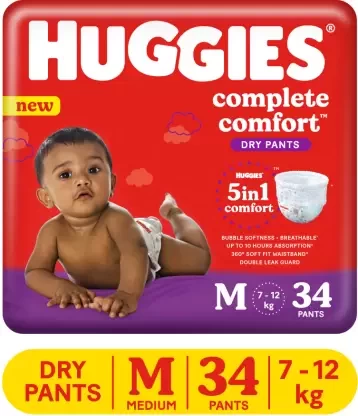 Huggies Complete Comfort Dry Pants M Size (34 Pants)