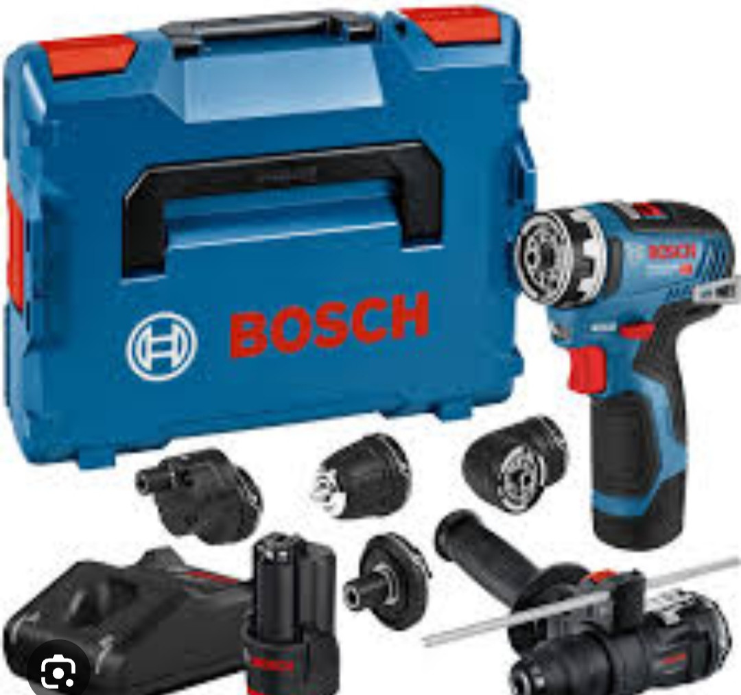 Bosch Drill Chuck Adapter GFA 12-F; Angle Adapter GFA 12-W;Hex Adapter 1charger;2*2 Li-ion battery; Carry Case