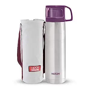 Milton Glassy 1000/750/500/350 ml  Thermosteel 24 Hours Hot and Cold Water Bottle with Drinking Cup Lid