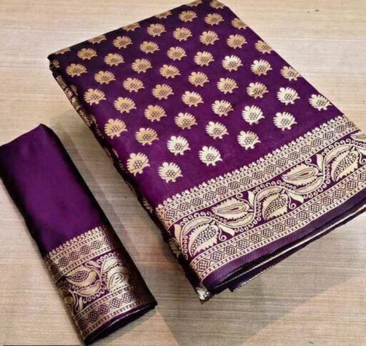 Woven Kanjivaram Silk Blend, Art Silk Saree