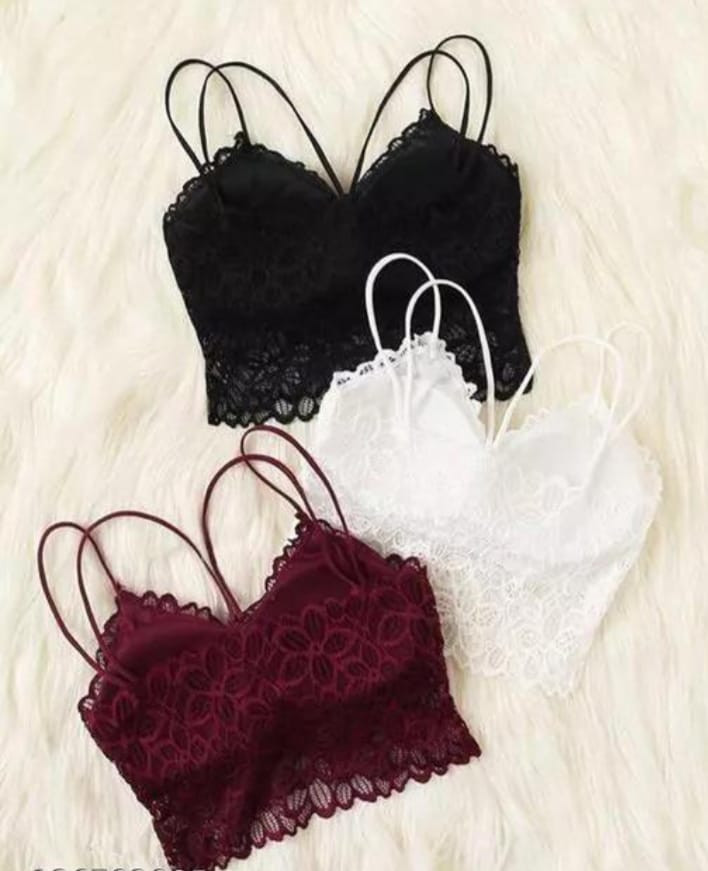 Women's Cotton Lightly Padded Wire Free Bralette Bra