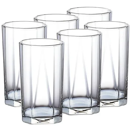 Ocean Pyramid Hi Ball Glass - Transparent, B02310, 300 ml (Set of 6)