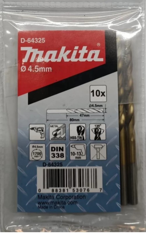 HSS- Tin Metal Drill 2-49/Drill Bit Set(10pc)