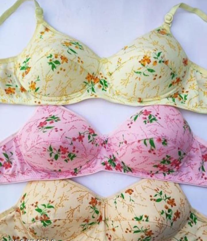 Women's Cotton Padded Non-Wired Full Cup Floral Print