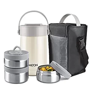 Milton Glamour Thermosteel Stainless Steel Tiffin Box, Set of 3