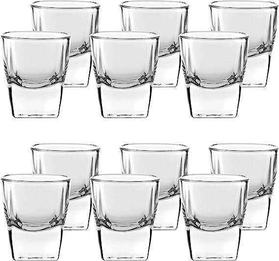 Ocean  Drink Shooter P00210 Plaza  Shot 12 Pieces Shot Glass, Clear, 55 ml, Glass