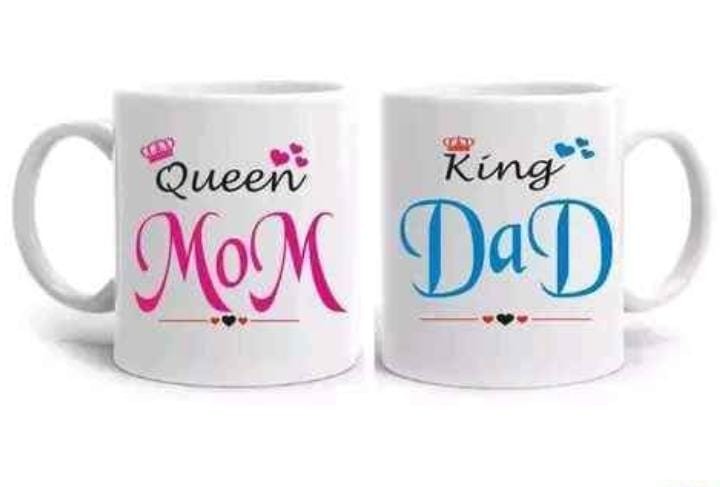 King Dad & Queen Mom Couple Coffee Mug/Designer Coffee Mug 2pc Ceramic Cup