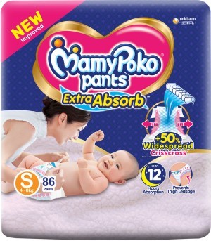 Mamy poko pants Extra Absorb Diaper (Size- S, 86pic)