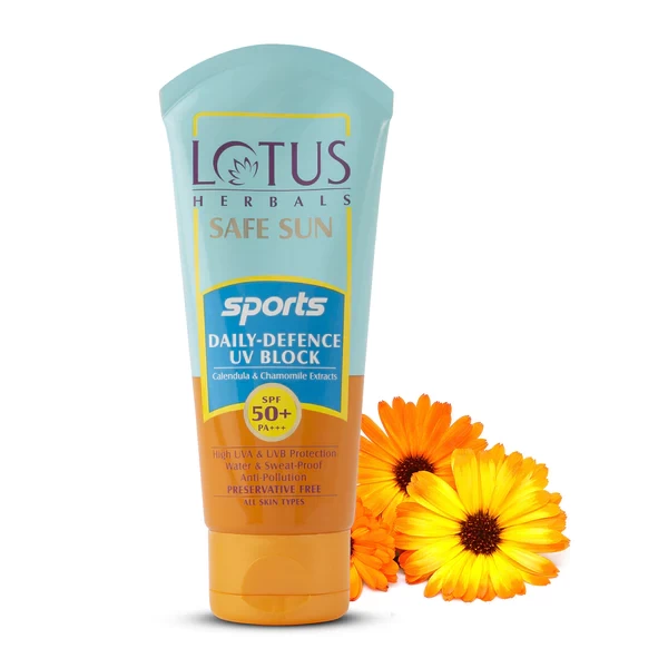 Lotus Herbal Safe Sun Sports Daily-Defence UV Block Sunscreen SPF 50+