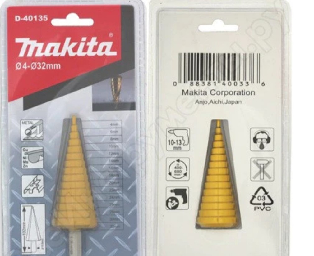 Makita Step Drill Bit Straight Titanium 4-32mm(Three flat) Step Drill Bit Straight Titanium 4-32mm(Three flat)
