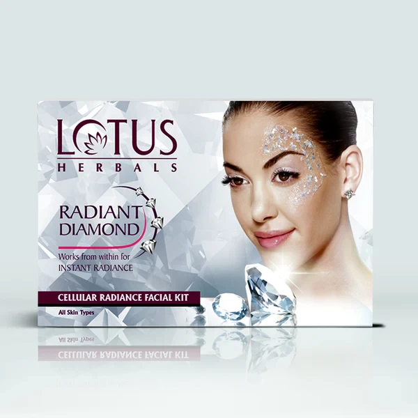 Lotus Herbal RADIANT DIAMOND Cellular Radiance Salon Grade 4 FACIAL KIT