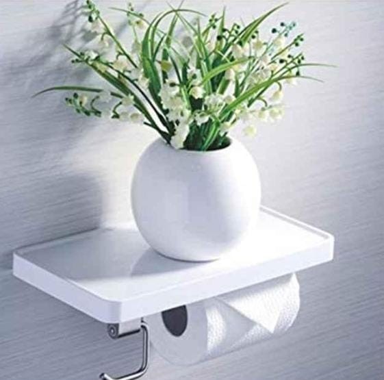 Aquieen ABS & stainless steel toilet paper holder with mobile stand & hook