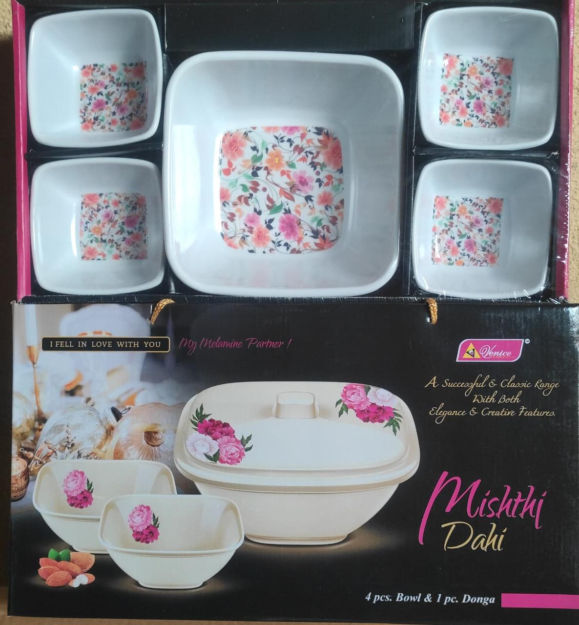 Mishthi Dahi 4 pcs Bowl & 1 Pc Donga Set