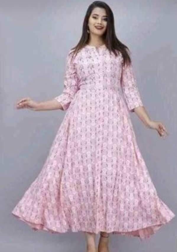 Rayon Long A Line Kurti For Woman