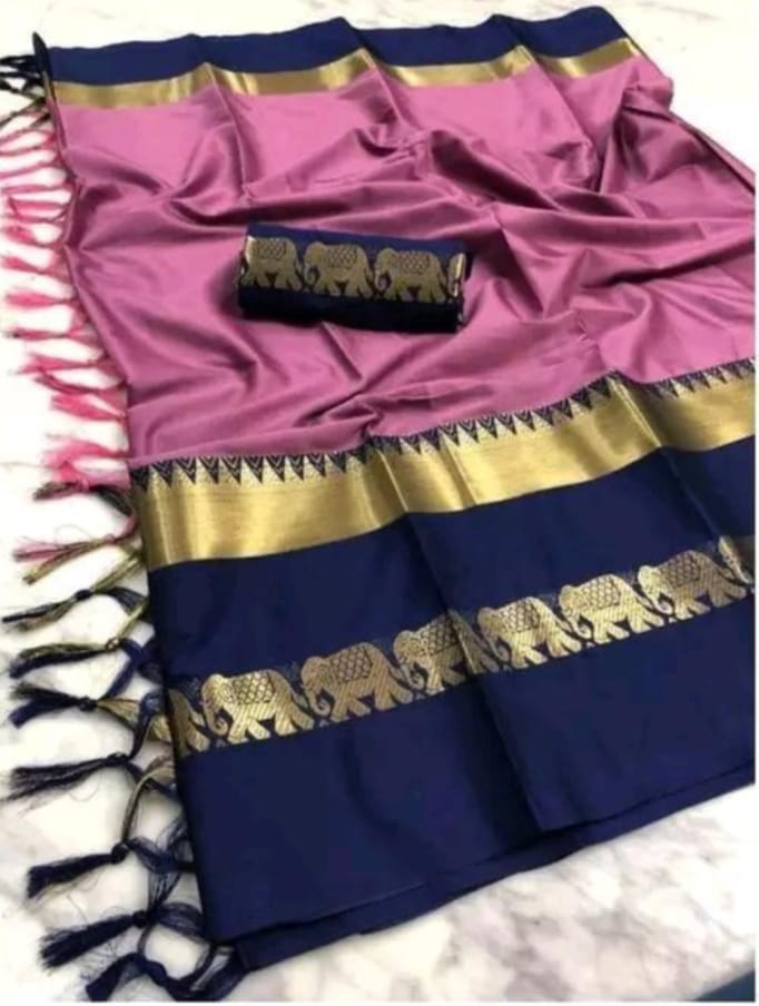 Printed Assam Silk Cotton Silk Saree