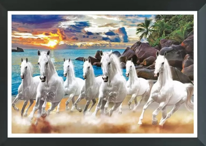 Wood Personalized 7 Horse Photo Frame Size- 6-8