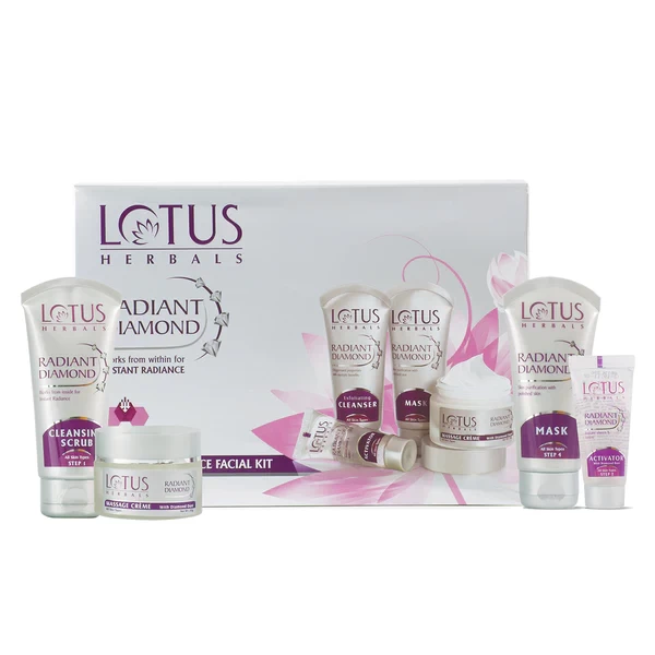Lotus Herbal RADIANT DIAMOND Cellular Radiance Salon Grade FACIAL KIT