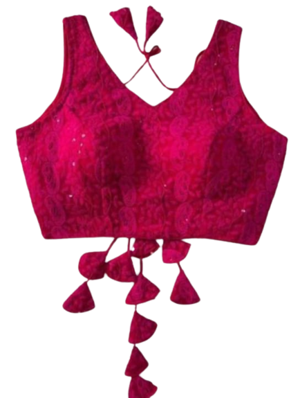 Women's Chanderi Silk Readymade Saree Blouse