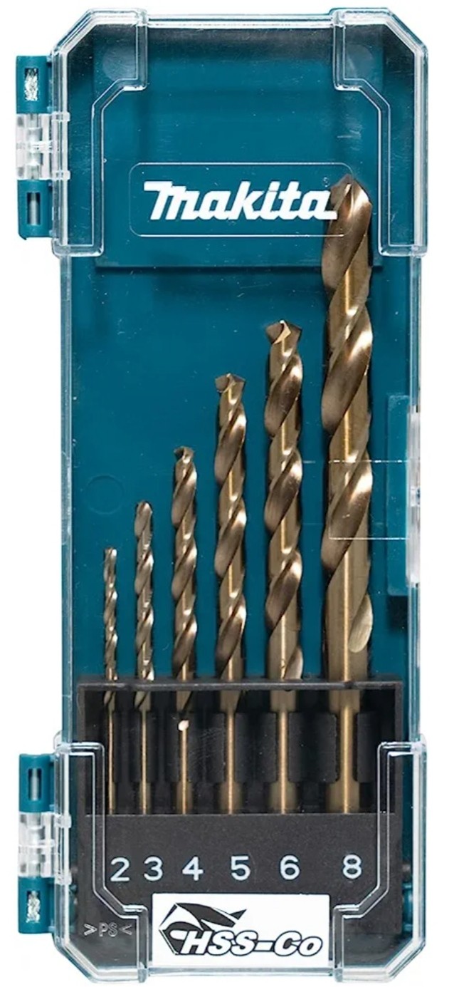 Makita HSS Co Metal Drill Bit 5pc  3/4/5/6/8mm