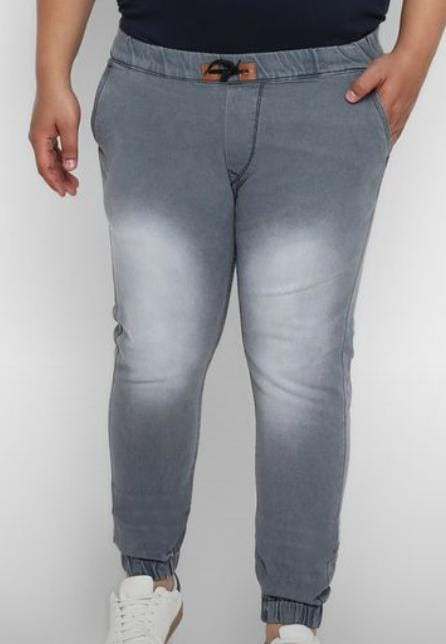 Men Jogger Fit Mid Rise Grey Jeans(Size-32)