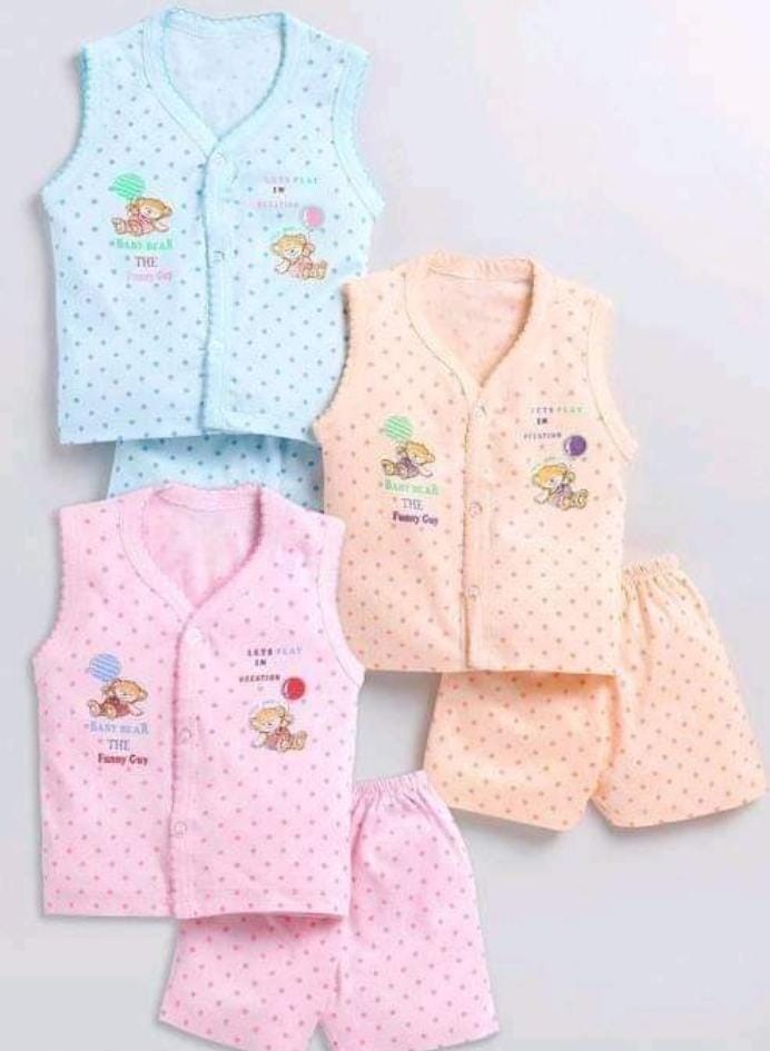 T-shirt & Half Pant Set For 5 Months Baby Pack of 3