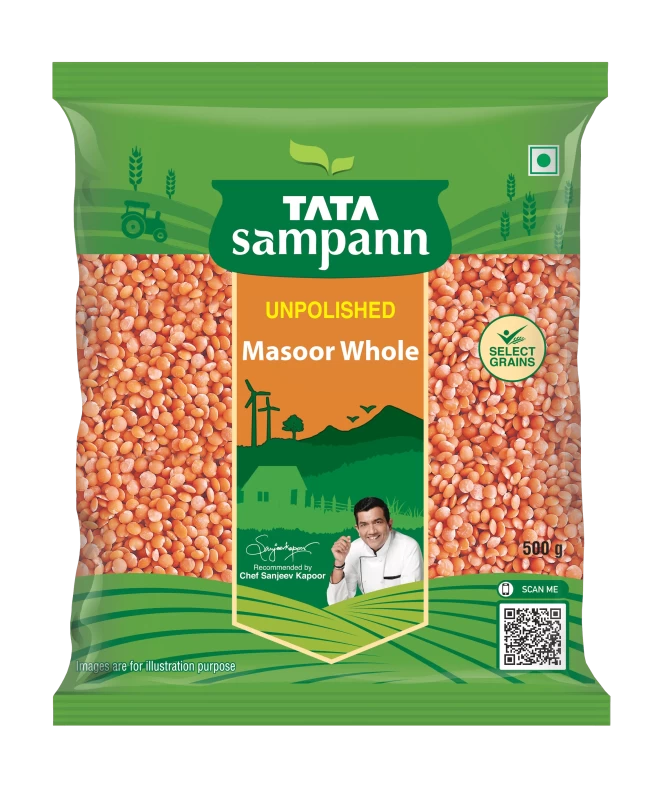 Tata Sampann Masoor Dal Whole, 500 g