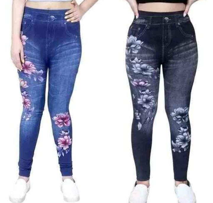 Agile elegant girls jeans, febric cotton blend (Free Size) Pack of 2