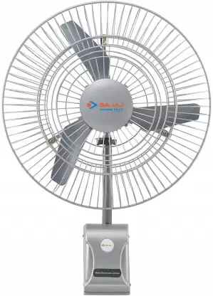 BAJAJ Supreme Plus Wall Air Circulator 450 mm Remote Controlled 3 Blade Wall Fan  (Grey, Pack of 1)