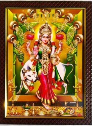 Laxmi Goddess With Cow Photo Frame Size-8 -12