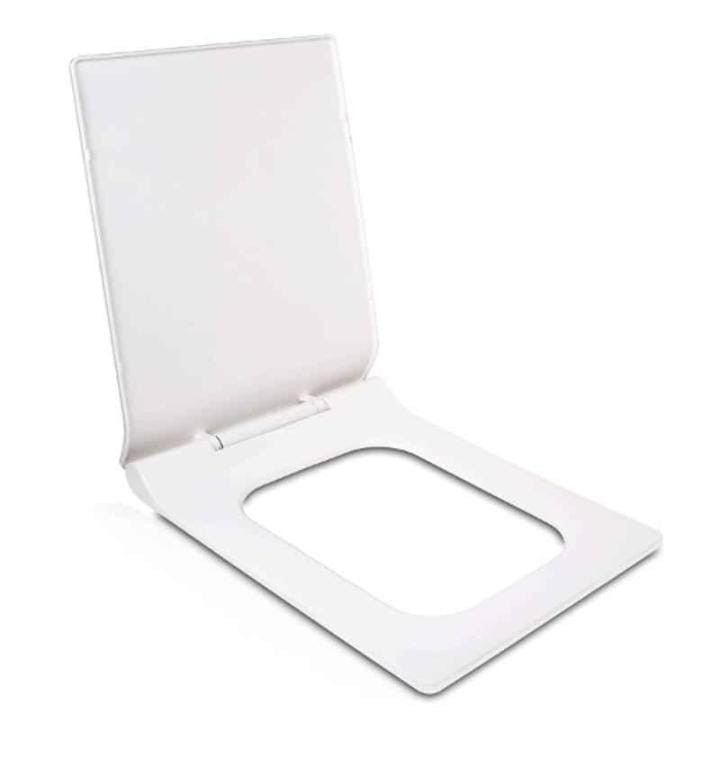 Elegant casa A-13 47*35.5 cm polypropylene white soft closing rectangular toilet seat cover