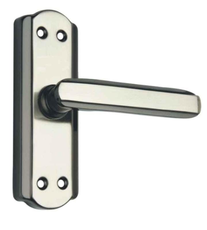 Generic steel & zinc alloy silver & black mortise lock set, ZBL- S701BSB