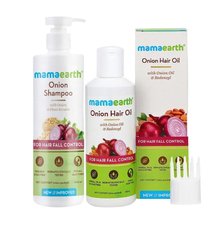 MamaEarth Onion Hair Oil & Shampoo