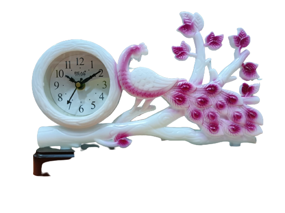 Table clock/White Peacock Table clock