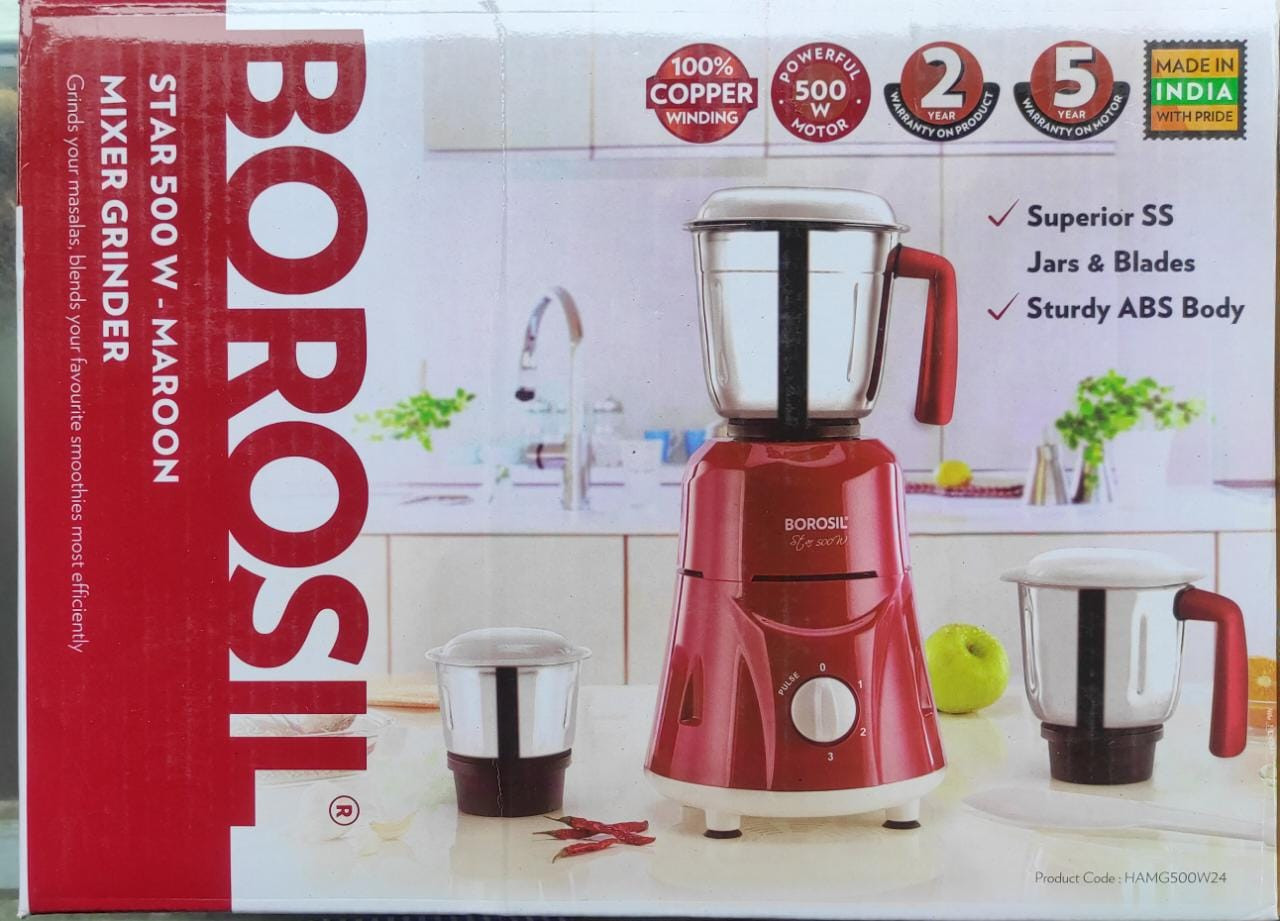 Borosil Star Mixer Grinder 500 watt